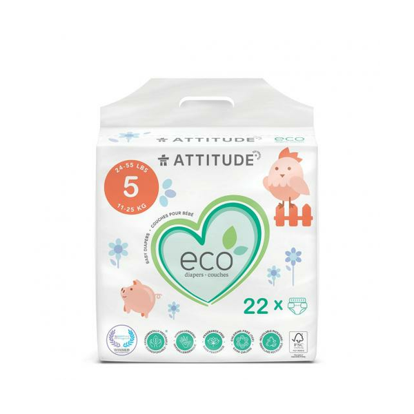 PAÑALES ECO Talla 5 (11-25 Kg) 22u (ATTITUDE)