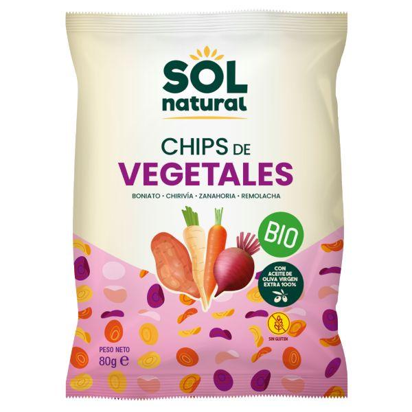 CHIPS DE VEGETALES CON ACEITE DE OLIVA BIO 80G (SOL)