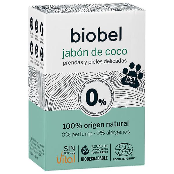 JABON NATURAL DE COCO PURO 0% BIO 240GR (BIOBEL)