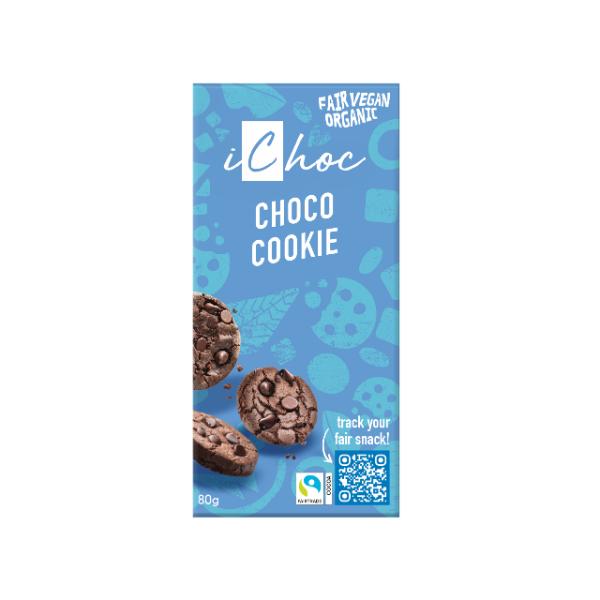 CHOCOLATE VEGANO CON COOKIES BIO 80GR (ICHOC)