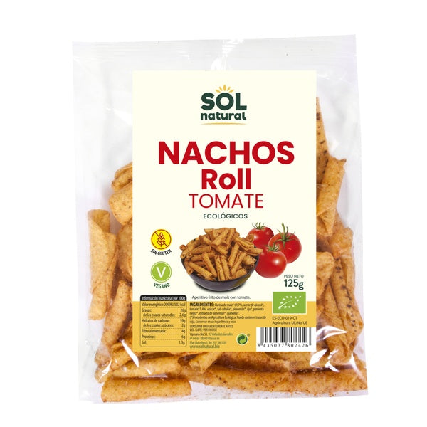 NACHOS ROLL MAIZ TOMATE BIO SIN GLUTEN 125G (SOL)