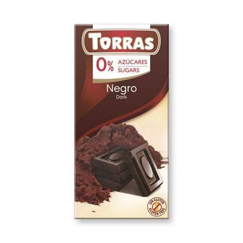 CHOCOLATE NEGRO SIN AZUCAR 75G (TORRAS)