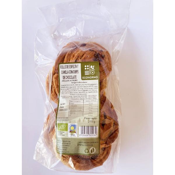 ROLLS ESPELTA CANELA CON CHIPS CHOCO BIO 270G  (ECOHORNO)