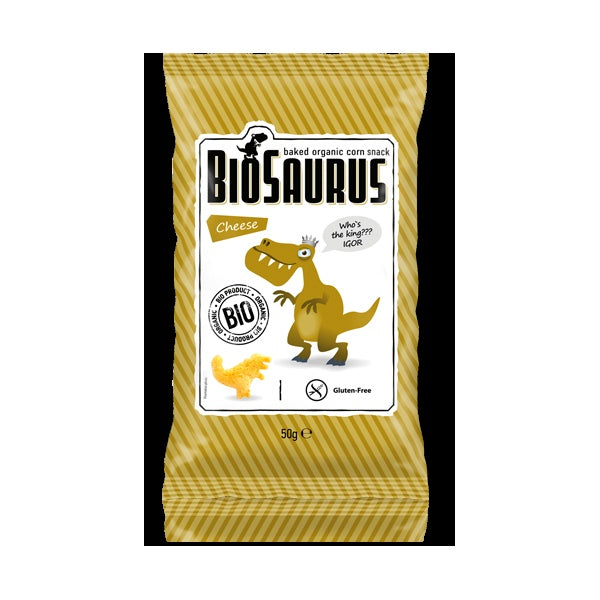 BIOSAURUS SNACK MAIZ BIO QUESO S/GL 50G