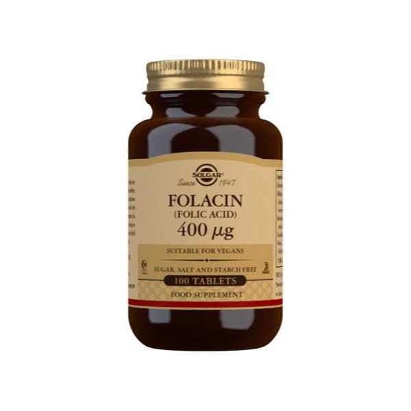 FOLACIN (ACIDO FOLICO) 400 MCG 100 COMPRIMIDOS (SOLGAR)