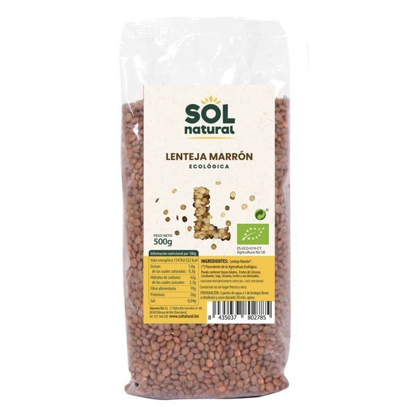 LENTEJAS MARRONES BIO 500 GR. (SOL)