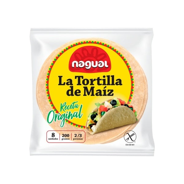 TORTILLA DE MAIZ S/GLUT. 200G.8UD. (NAGUAL)