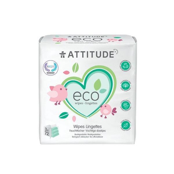 PACK 3x72UD TOALLITAS BEBES BIODEGRADABLES DISPERSABLES (ATTITUDE)