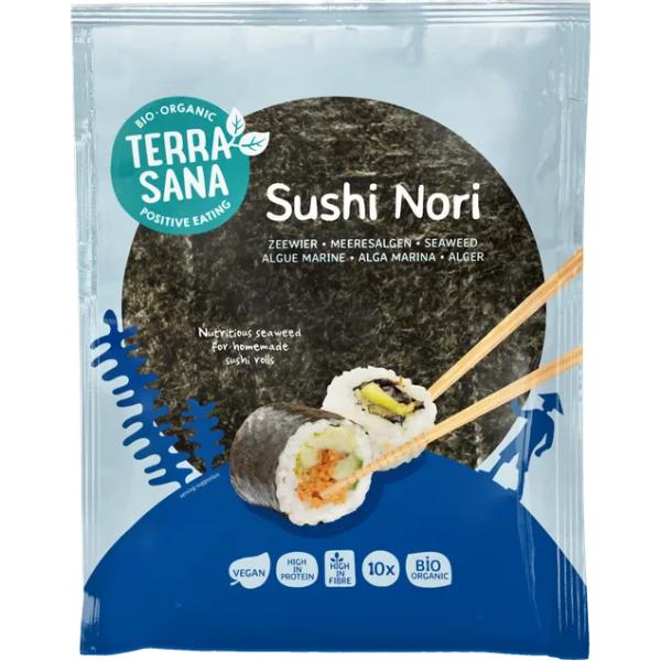 ALGAS SUSHI NORI BIO 10 HOJAS 25GR (TERRASANA)