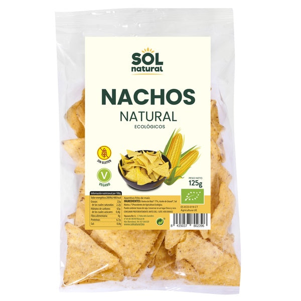 NACHOS MAIZ NATURAL S/GL. BIO 125GR