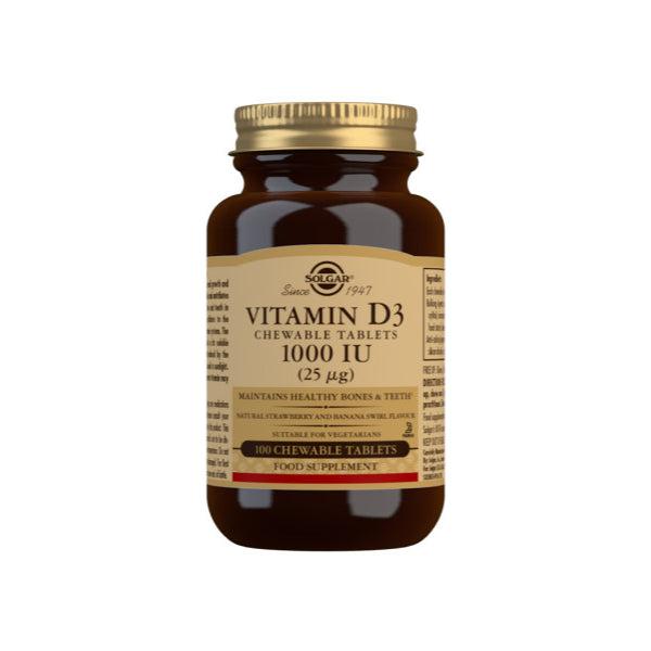 VITAMINA D3 1000IU (25MCG) 100 COMP. (SOLGAR)