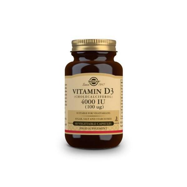 VITAMINA D3 4000UI 100 MCG 60 VCAPSULAS (SOLGAR)