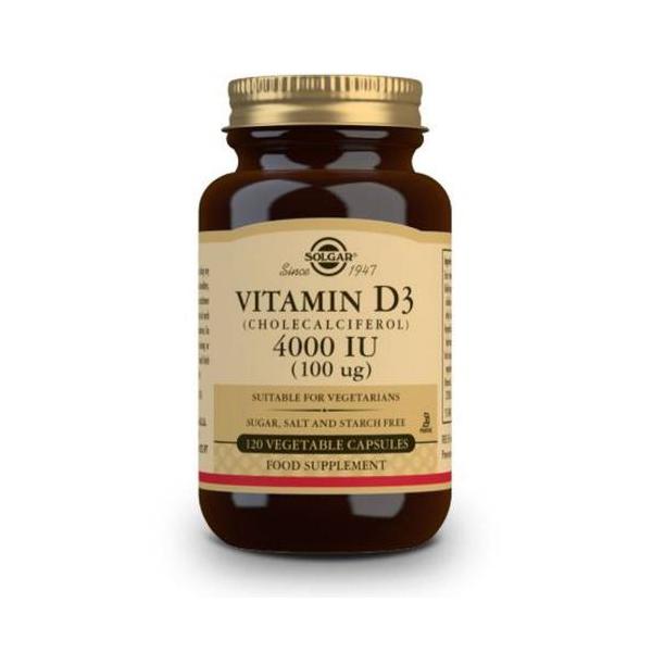 VITAMINA D3 4000UI 100 MCG 120 VCAPSULAS (SOLGAR)