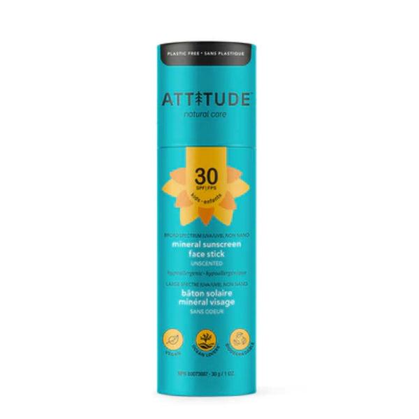 PROTECTOR SOLAR FACIAL BEBES Y NIÑOS SPF 30 SIN PERFUME STICK 30GR (ATTITUDE)