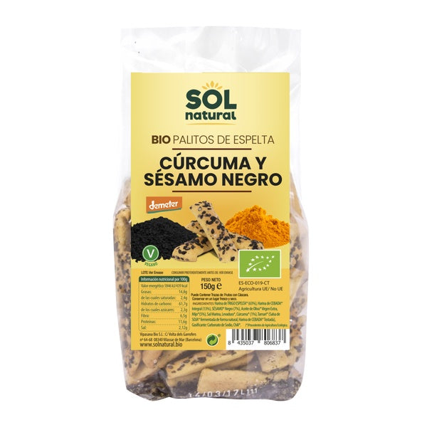 PALITOS ESP. CURCUMA SES.NEG BIO 150G