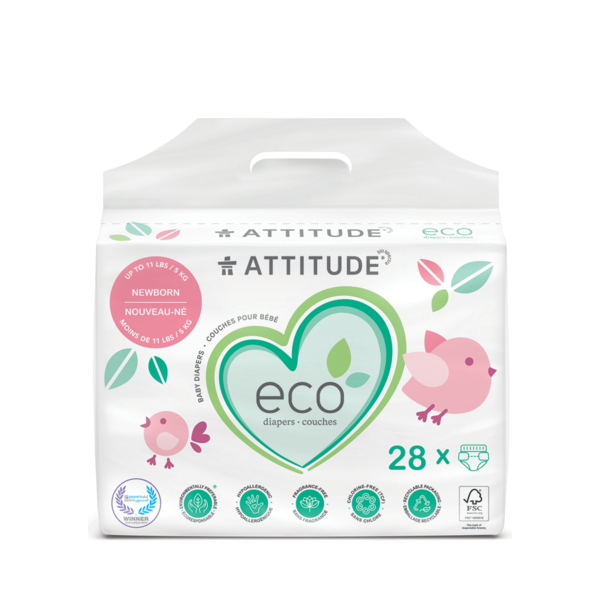 PAÑALES ECO RECIEN NACIDO (<5Kg) 28u (ATTITUDE)