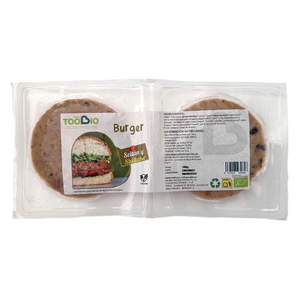 VEGAN BURGER SEITAN Y SHITAKE BIO 160GR (TOO BIO)