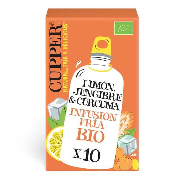 INFUSION FRIA LIMON,JENGIBRE,CURCUMA BIO 10 FILTROS 27G CUPPER