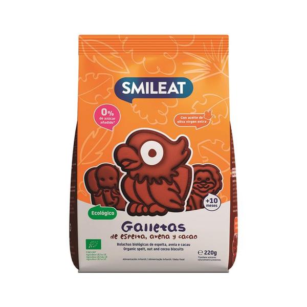 GALLETAS INFANTILES AVENA, ESPELTA Y CACAO BIO 220G (SMILEAT)