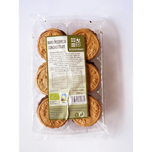 GALLETAS MARIA ESPELTA FONDO CHOCOLATE BIO 300GR (ECOHORNO)