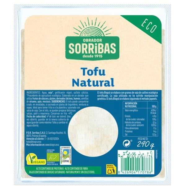 TOFU NATURAL BIO 290GR VEGANO (SORRIBAS)