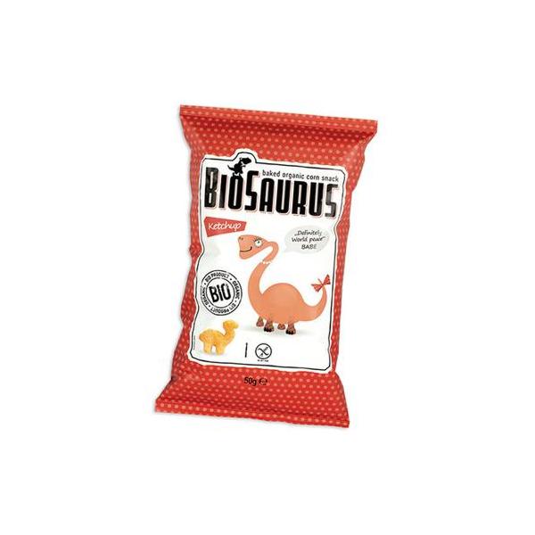 BIOSAURUS SNACK MAIZ BIO KETCHUP S/GL 50G