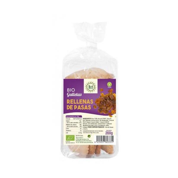 GALLETAS RELLENAS PASAS BIO 200G(SOL)