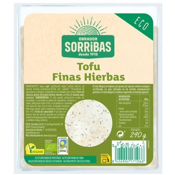 TOFU FINAS HIERBAS BIO 290GR VEGANO (SORRIBAS)